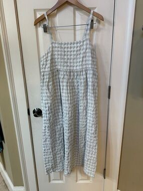 Madewell seersucker midi dress Chic Cottagecore Spring Summer Trendy Large